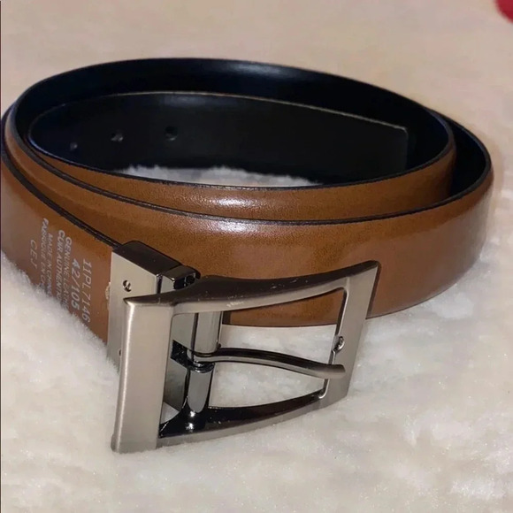 Genuine Leather Tan black Men’s belt - Picture 2 of 7